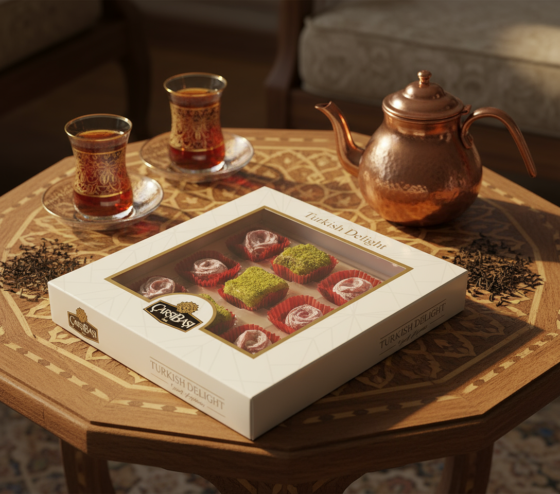 Carsibasi Premium Gemengde Turkse Delight (Pistache & Roos) - 180g Geschenkdoos