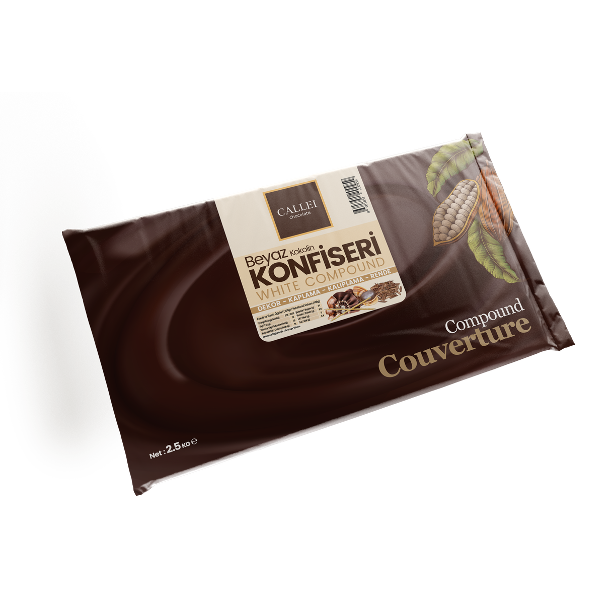Calleï Professionele Witte Banketchocolade Compound - 2.5kg