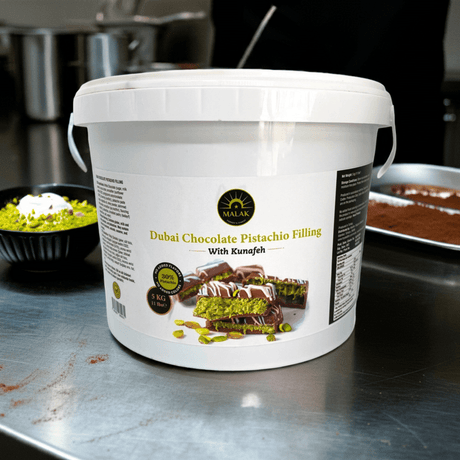 Malak Dubai Chocolate Pistachio Filling with with Kunafeh - 30% Pistachio - TryAladdin