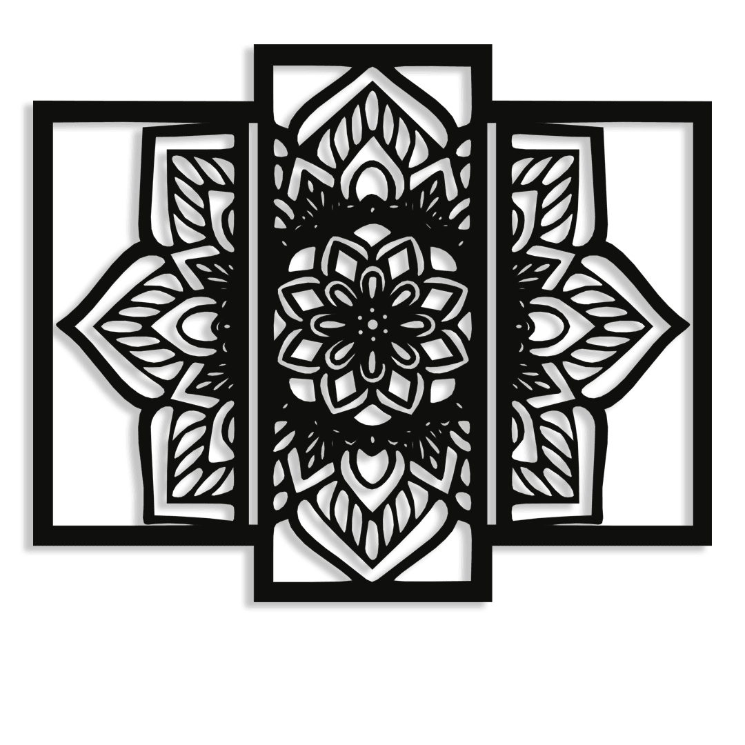 NR Dizayn | Flower Motif Decorative Metal Wall Art - TryAladdin