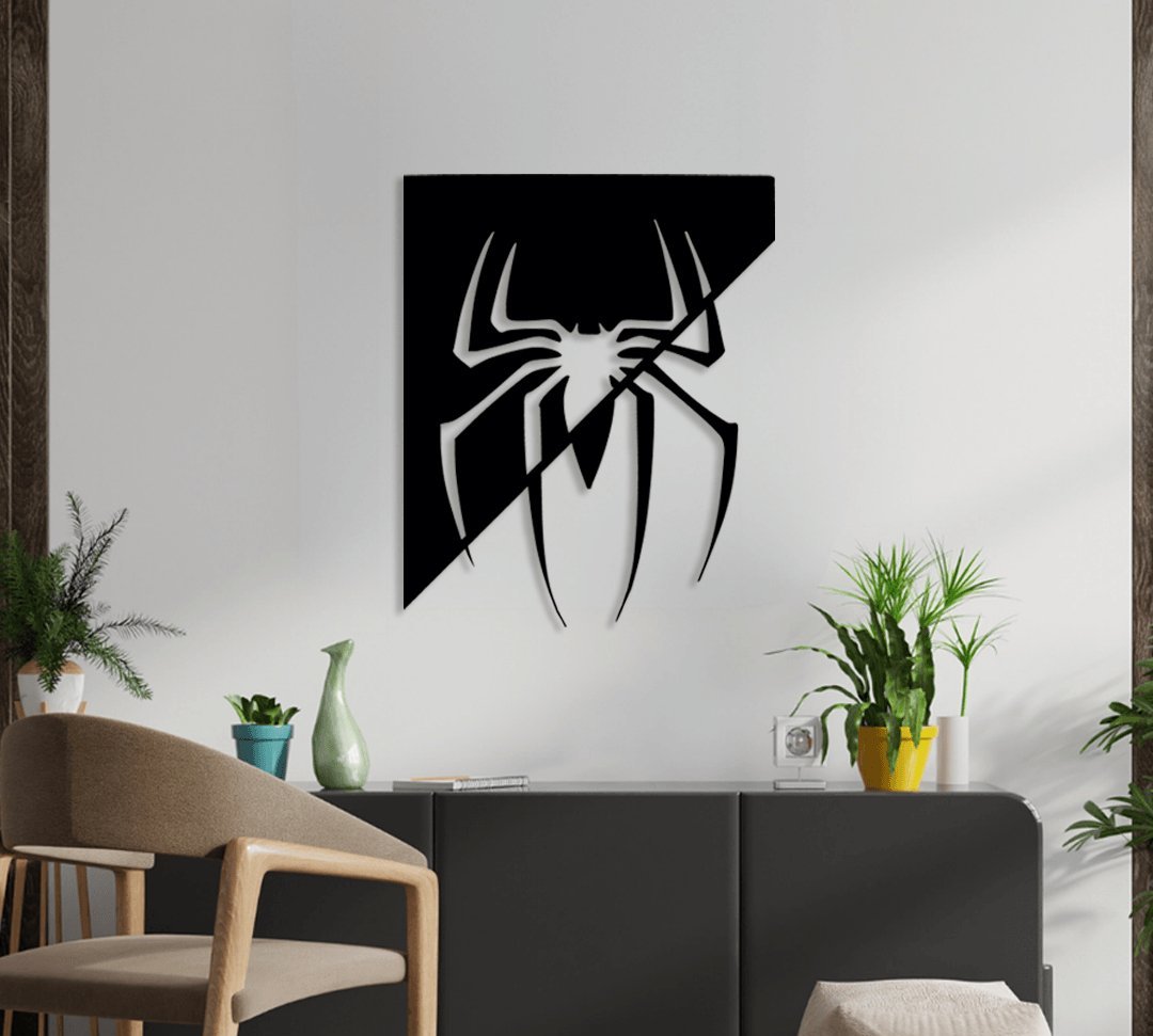 NR Dizayn | Spider Themed Decorative Metal Wall Art - TryAladdin