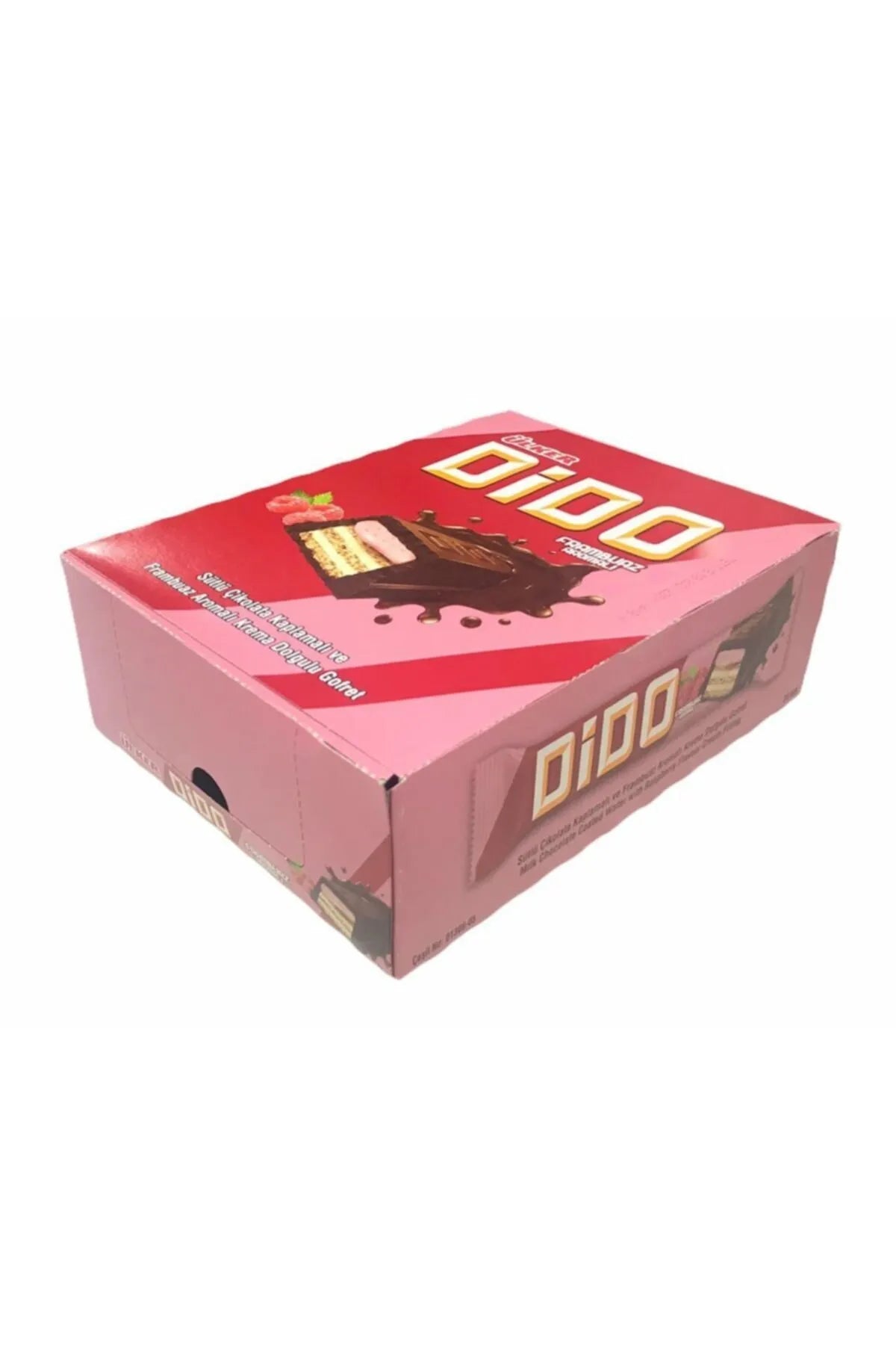 Oekel | Dido Chocolade Gecoate Wafelreep Gevuld met Frambozenroom