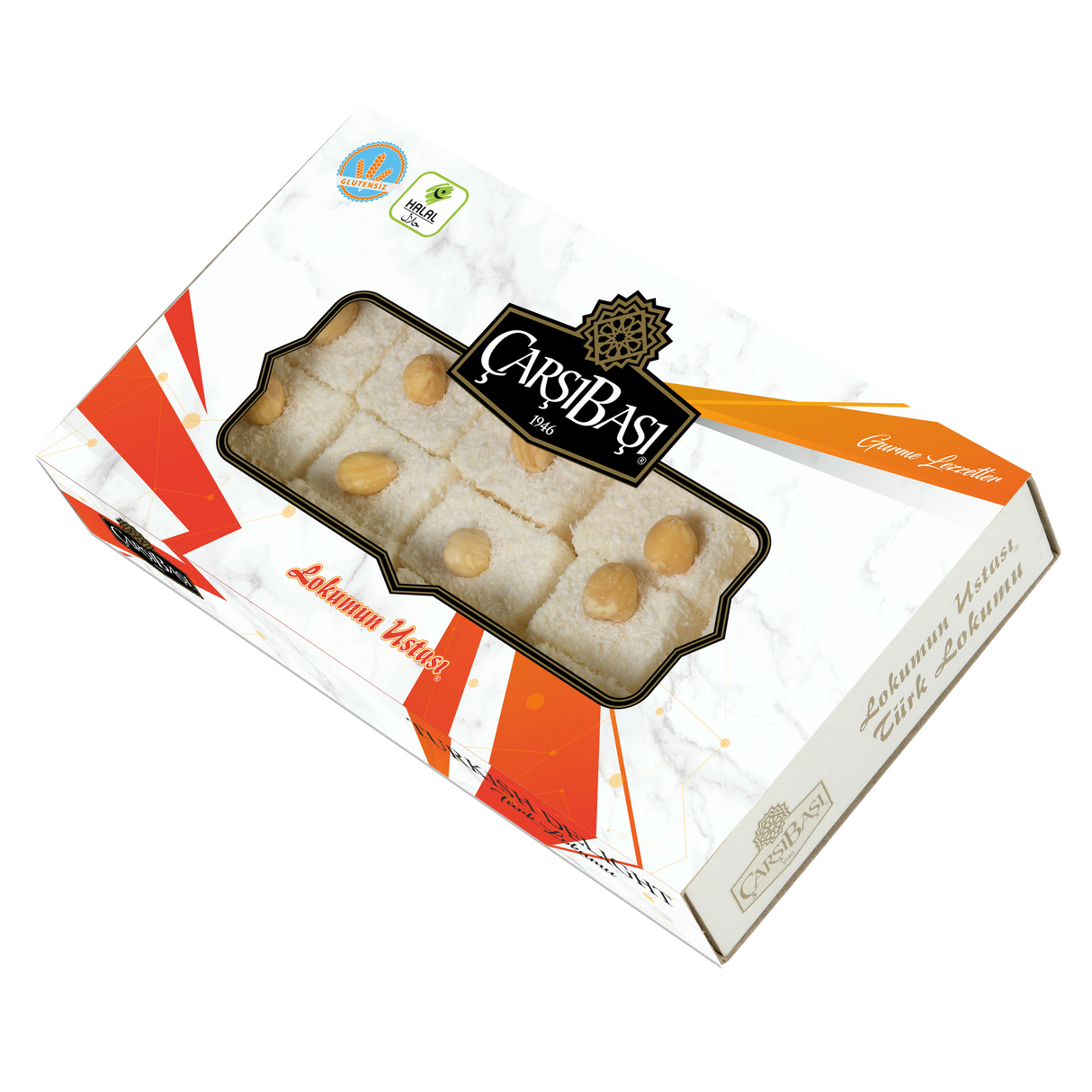 Carsibasi Premium Glutenvrije Sultan Turkse Delight met Hazelnoot - 500g Doos