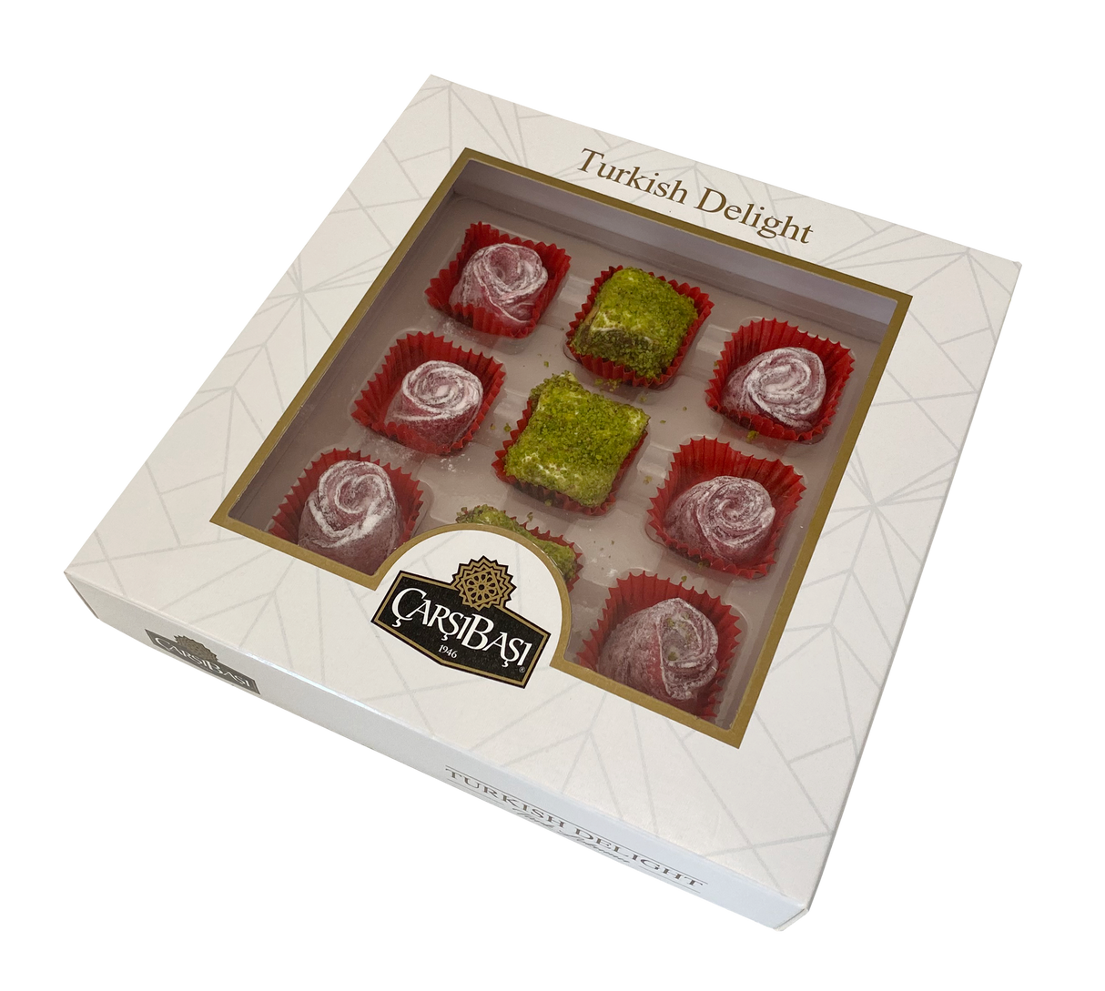 Carsibasi Premium Gemengde Turkse Delight (Pistache & Roos) - 180g Geschenkdoos