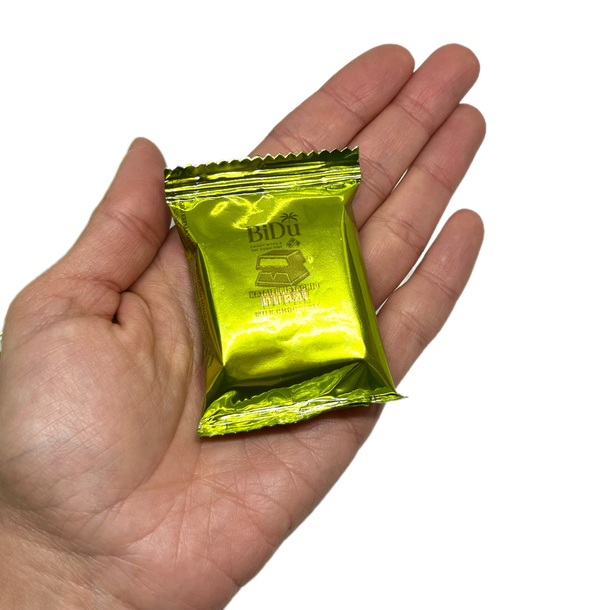 BiDu Premium Dubai-stijl melkchocolade met pistache & geschaafd tarwe - 17g