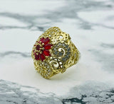 Istanbul Jewelry | Ruby Turkish Design Vintage Handmade Silver Ring - TryAladdin