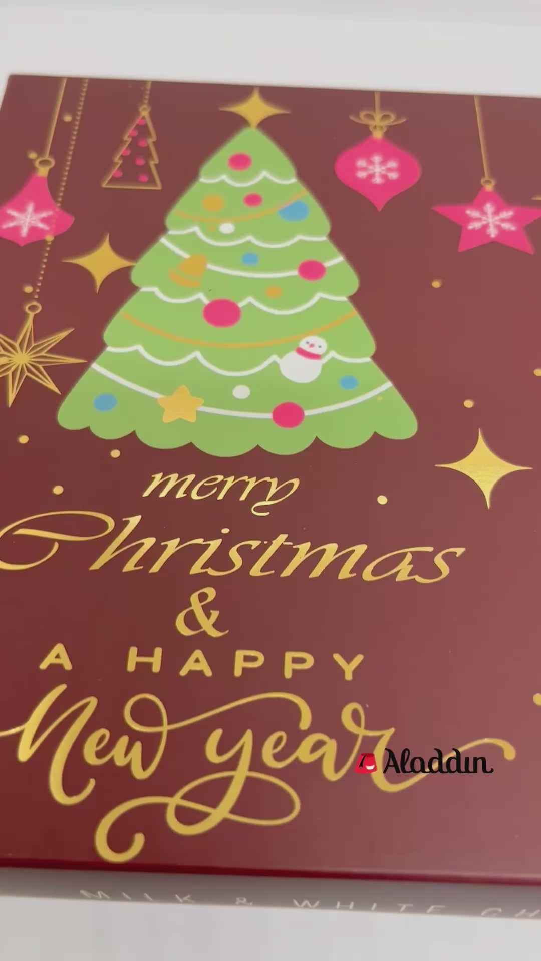 Ema Chocolademelk en Witte Chocoladetruffels met Pompoenroomvulling - Vrolijk Kerstfeest Doos - 250g