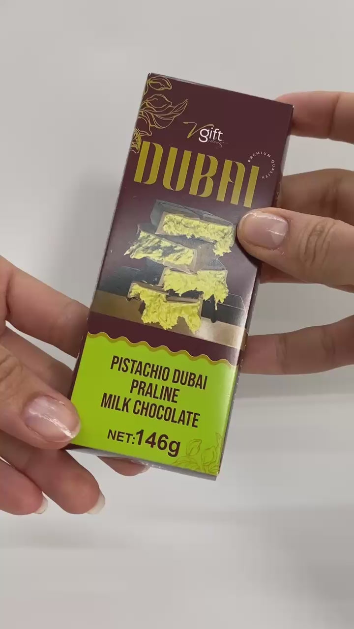 V-Gift Pistache Praline Dubai Chocoladereep – 146g