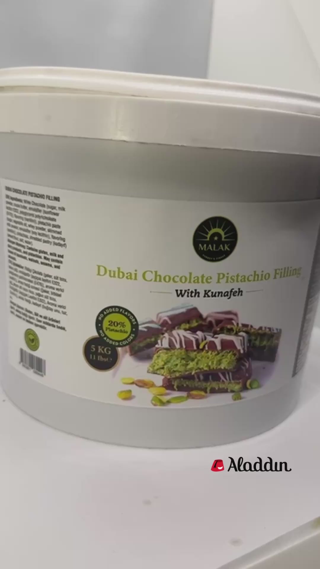 Dubai chocolade pistachevulling met Kunafeh - 30% pistache (11 lb | 5kg)
