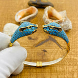 Women's Adjustable Tiger Head Turquoise Bracelet - TryAladdin